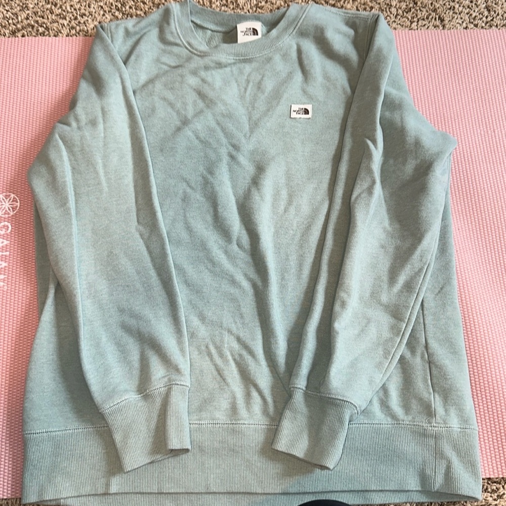 Sage green North Face crewneck sweatshirt